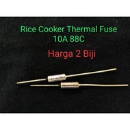 2 Biji 10A 88C Rice Cooker Thermal Fuse
