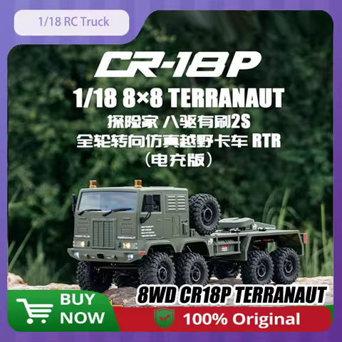 New 1/18 RC Cars CR-18P RTR 8x8 Terranaut Truck 8WD 6 Channel Long Range Brushed Simulation Off road
