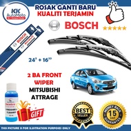 1 pasang - Mitsubishi Attrage Wiper 24" / 16" - Front Bosch Advantage Wiper Depan BA2416