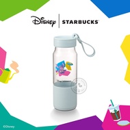 Starbucks Disney Tumbler Lilo and Stitch Water Bottle Blue Transparent 16oz Grande With Sleeve Strap