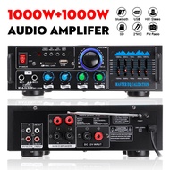 2000W 2 Micphone bluetooth Stereo Amplifier Surround Sound Mixer FM AUX USB SD AMP Remote Control Home Cinema Karaoke