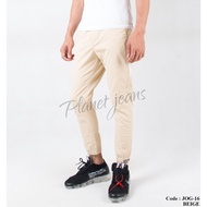 Men's jogger pants, plain cream jogger chino material, men's JOG-16