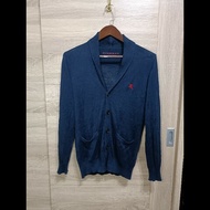Burberry Black Label 日本 深藍 亞麻 Cardigan 開襟衫 2號