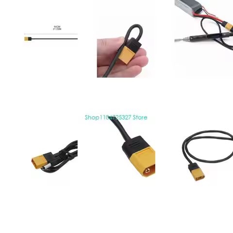 D8KF XT60 to DC5525 TS100 Soldering Iron to Wiring Power Cord 5.5mm x 2.5mm