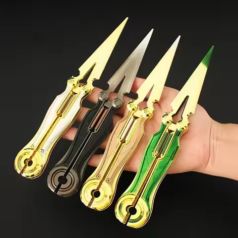 Valorant Perimeter Fearless Contract Butterfly Foldable Knife Electric Light 21CM Zinc Alloy Metal, 
