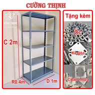 {Hàng dày} Kệ sắt v lỗ Dài 1m Rộng 0.4m lắp ráp 3 tầng 4 tầng 5 tầng Tặng kèm đế nhựa