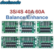 3S/4S 40A 60A Li-ion Lithium Battery Charger Protection Board 18650 BMS For Drill Motor 11.1V 12.6V/