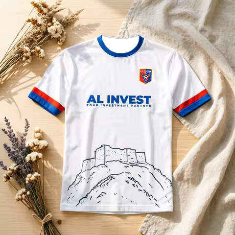 Unisex Summer KF Vllaznia Albanian Football Jersey Breathable Quick-Drying Leisure Sports Cycling Sh