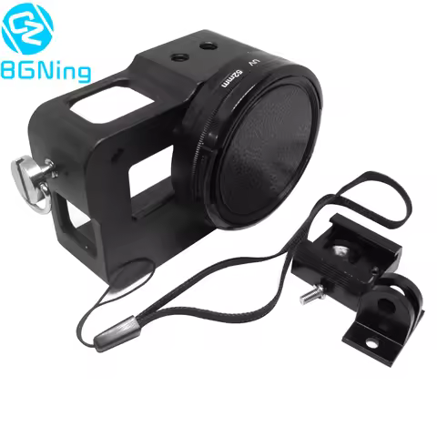 BGNing CNC Aluminum Protective Case Camera Cage for GoPro Hero 7 6 5 Black with 52mm UV Lens Protect