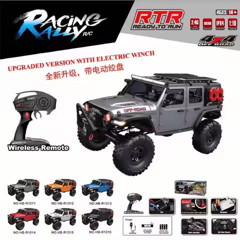 Rc Climbing Car Rtr Vehicle 2.4g Full Proportional Rock Crawler 1/10 Hb Remote Control R1011 Car R10