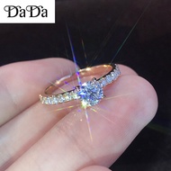 Nhẫn bạc nguyên bản 925 Sterling Silver Rings đính hôn của phụ nữ Nhẫn cặp kim cương (Kích thước: 6-