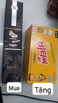 [HCM]82X SAKURA PLACENTA PREMIUM NHẬT BẢN - TẶNG KÈM 1 HỘP 10 CHAI VITAMINC 365 HÀN QUỐC ( CAM ĐOAN 