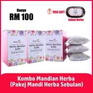 Mandian Herba Ibu Berpantang | Kombo Set Daun Mandian Ibu Bersalin Pakej Sebulan | Aura Inner