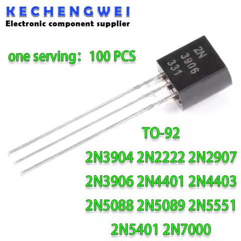 100PCS 2N3904 TO-92 2N2222 2N2907 2N3906 2N4401 2N4403 2N5088 2N5089 2N5551 2N5401 2N7000 NPN Transi
