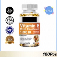 Vitamin E 1000 IU 120 Capsules Blended with D-Alpha Tocopherol Antioxidant