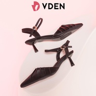 VDEN Pointed Sandals Mid Heels For Women 2.1INCH/5.5CM Solid Color Design One-piece Buckle Heels H72