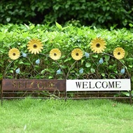 Iron flower rack, retro climbing vine flower rack, sunflower decoration, iron fence grille，Rak bunga besi, grill pagar b