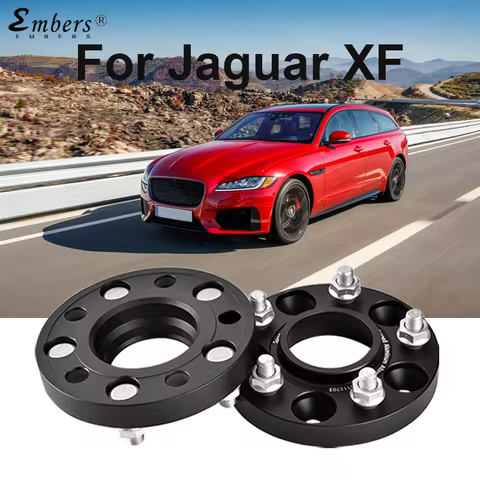 Embers For Jaguar XF PCD 5X108 CB 63.4mm M12X1.5 Wheel Spacers Black Forged Aluminum Hub Adapter 1 P