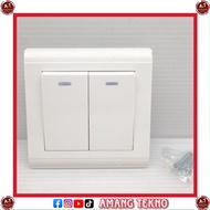 MASKO IB WHITE SERIES SWITCH K - 212 (K-212) KRISTA DOUBLE 2 GANG SNI ORIGINAL