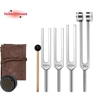 Frequency Tools with Activator, Mallet& Vegan Pouch-Tuning Fork Set(128Hz 432Hz 512Hz 528Hz) Weighte