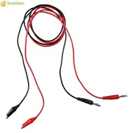 LONTIME 2PCS Crocodile Clip Multimeter Test Cable, Copper 4mm Banana Plug To Alligator Clip Test Lea