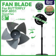 FAN BLADE for BUTTERFLY BSF-8031 Stand Fan 8" Table fanTurbo Gale fan blade knob Bilah kipas meja Be