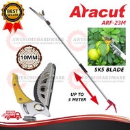ARACUT ARF-23M 3.0M 10FT TELESCOPIC ALUMINIUM LONG REACH FRUIT PLUCKER BRANCH CUTTER WITH SK5 BLADE 