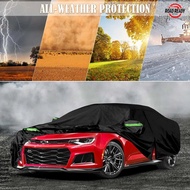 Black Car Cover Outdoor Protection SUV Waterproof Windproof Sun Dust Protection 2 Layers Full Car Co