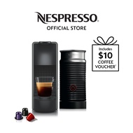 Nespresso® Essenza Mini Coffee Machine, Intense Grey &amp; Aeroccino Milk Frother Bundle