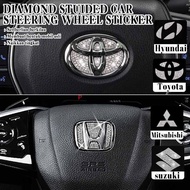 Car Steering Wheel Diamond Sticker Emblem Sticker Diamond Steering Wheel Sticker Logo Sticker
