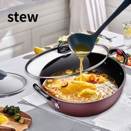 Soup Pot with Lid Non-Stick Wok Frying Pan Induction Cooker Thickened Stewpot Kitchenware 26/28/30cm