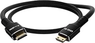 8K Mini HDMI to Mini HDMI Cable 2FT, Aluminum, Braided, 8K@60Hz, 4K@120Hz, 2K, 1080P, HDR, eARC, 3D,