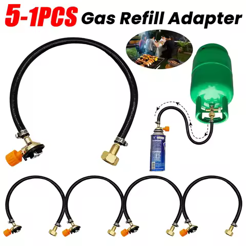 5-1PCS Gas Refill Adapter Leakproof Gas Refill Pipe Tube Rubber Heat-resistant Propane Refill Hose P