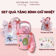 Birthday Gift Set for Female Lover Colleague Girlfriend Wife Thermos Combo Full Card Storage Bag