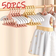50PCS Kids Clothes Hanger Adjustable Non Slip Hanger Cute Traceless Hanger