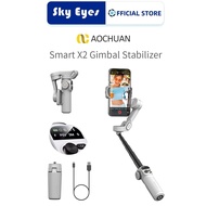AOCHUAN Smart X2 Gimbal Stabilizer for Phone, Built-in 20cm Extension Rod and Tripod w/OLED Screen