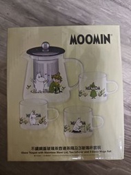 MOOMIN 不鏽鋼蓋玻璃茶壺茶杯套裝