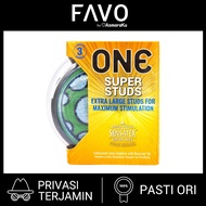 ONE® Kondom Super Studs - 3 Pcs ( Kondom Bergerigi )