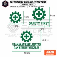 Cutting Sticker k3 Helmet Project SAFETY FIRST, Prioritize Occupational SAFETY And Health, Reflective Material/Light On
