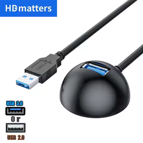 Desktop USB Extension Cable USB 3.0/USB 2.0 Male to Female Extension Cord with base-molded USB Deskt