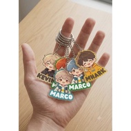 Personalized Name Keychain Custom Cartoon Acrylic Style Laminated Keychain | Kids Bag Tag Giveaway