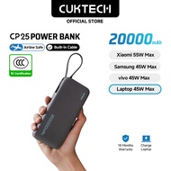 【3C  Certification】CUKTECH 20000mAh 55W Fast Charging Built in Cable Original Power Bank Xiaomi 55W 