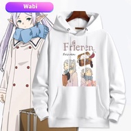 Anime Cute Frieren Hoodies Beyond Journey's End Manga Print Men/Women Hooded Sweatshirts Autumn Winter Fleece Soft Plus Size Streetwear
