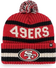 '47 NFL San Francisco 49ers Unisex Bering Bobble Winter Hat Team Logo Red, red, One Size