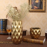 Firenza Vase / Gold Flower Vase / Ceramic Flower Vase / Artificial Flower Decoration / Premium Vase Flower / Flower Vase