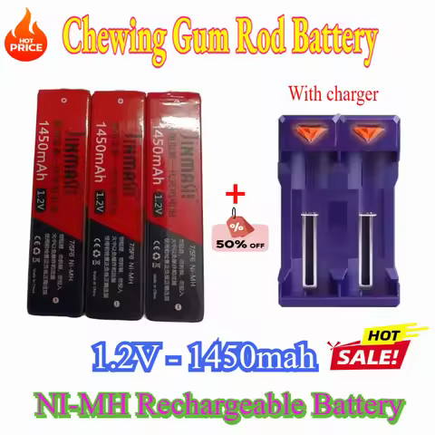 1.2V Chewing Gum Rod Battery NI-MH Rechargeable Battery 1450mAh NI-MH 7/5 F6 for Walkman Portable CD