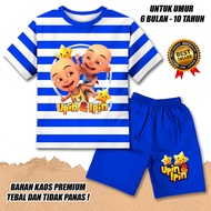 BOYS' SHORT SLEEVED SALUR SET AGE 0-10 YEARS UPIN IPIN 1 MOTIF PREMIUM KATKUN MATERIAL RAIGITA STORE