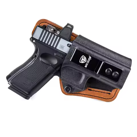 IWB Kydex Leather & Neoprene Padded Hybrid Holster for Glock 19 19x 23 32 44 45 & PSA Optic Ready In