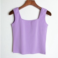 ST8932 - M-XXL M'SIA Sedia Stok Baju Wanita [ Ready Stock Women Inner Top Women Singlet]方领修身小背心