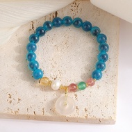 Blue Candy Heart Agate Bracelet Harmony Buckle Jade Donut Charm Gobi Desert Carnelian Feng Shui Weal